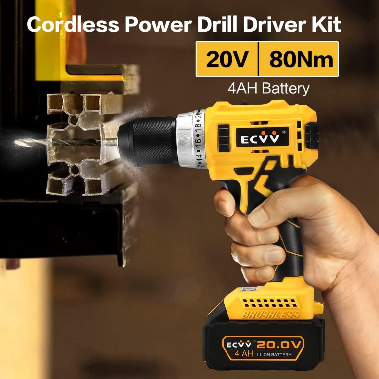 ECVV Cordless Drill Driver Kit 80Nm Torque